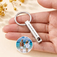 Gift For Couples,Old Couples,Gift For Husband,Gift For Wife,Gift For Boyfriend,Gift For Girlfriend,Love - Custom Photo Couples With Names - Personalized Photo Projection Keychain