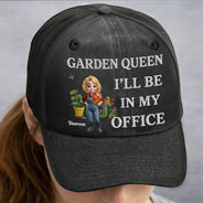 Vector,Gift For Yourself,Gift For Women,Gardening,Happy - Gardening Lovers I'll Be In My Office - Personalized Vintage Washed Denim Cap