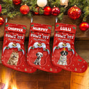 Dog Lovers, Dog Mom, Dog Dad, Dog Couple, Christmas, Happy - Paws Off My Presents 3D Effect Christmas Dog - Personalized Christmas Stocking