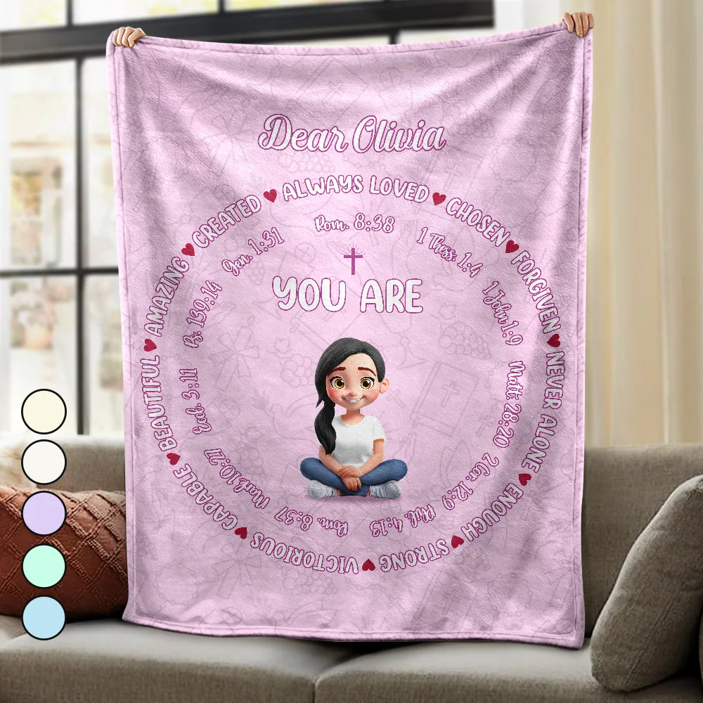 Christmas,Christian,Gift For Yourself - Christian Affirmation Bible Verse - Personalized Fleece Blanket, Sherpa Blanket