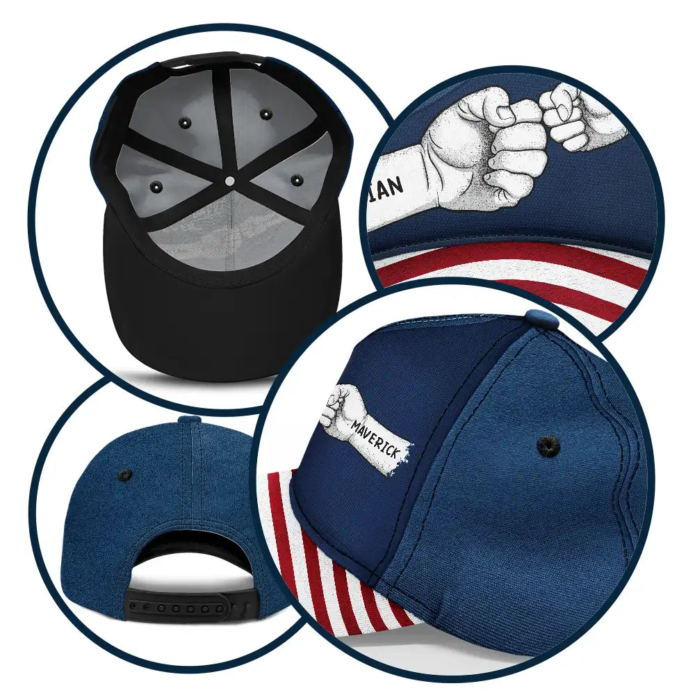 Gift For Husband,Parents,Gift For Yourself,Gift For Men,Gift For Grandpa,Gift For Father,Independence Day,Icon,Proud - US Flag Fist Bump Best Dad Ever - Personalized Classic Cap