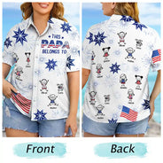 Gift For Husband,Parents,Gift For Yourself,Gift For Men,Gift For Grandpa,Gift For Father,Independence Day,Summer,Icon,Playful - US Flag My Heart Belongs To My Kids - Personalized Hawaiian Shirt