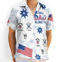 Gift For Husband,Parents,Gift For Yourself,Gift For Men,Gift For Grandpa,Gift For Father,Independence Day,Summer,Icon,Playful - US Flag My Heart Belongs To My Kids - Personalized Hawaiian Shirt