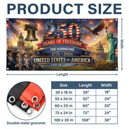 Family,Parents,Happy,America 250th - USA 250th Anniversary Land Of Liberty - Personalized Horizontal Banner