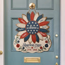 America 250th,Independence Day,Gift For Grandma,Top Market,Adorable,Custom Text - US Flag Grandma Sunflower 250th Anniversary - Personalized Custom Shaped Wood Sign