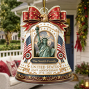 America 250th, Independence Day, Top Market, Family, Proud, Custom Text - United States 250th Anniversary - Personalized Custom Shaped Acrylic Ornament