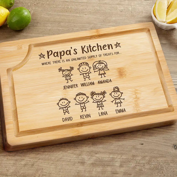 Gift For Husband,Gift For Yourself,Gift For Men,Gift For Grandpa,Grandpa's Hobby,Gift For Father,Dad's Hobby,Cooking - Unlimited Supply Of Treats - Personalized Wooden Cutting Board