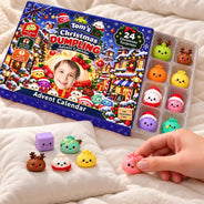 Adorable,Christmas,Custom Photo,Cut-Face Photo,Gift For Kids - Squishy 24 Days Of Dumpling Festive Gift For Kids - Personalized Custom Photo Christmas Countdown Advent Calendar