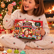 Adorable,Christmas,Custom Photo,Cut-Face Photo,Gift For Kids - Squishy 24 Days Of Dumpling Festive Gift For Kids - Personalized Custom Photo Christmas Countdown Advent Calendar