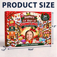 Adorable,Christmas,Custom Photo,Cut-Face Photo,Gift For Kids - Squishy 24 Days Of Dumpling Festive Gift For Kids - Personalized Custom Photo Christmas Countdown Advent Calendar