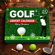 Christmas,Gift For Couples,Gift For Him,Gift For Husband,Golf,Happy,No Custom - Golf Gift For Husband And Son, Dad, Grandpa - Christmas Countdown Box Advent Calendar