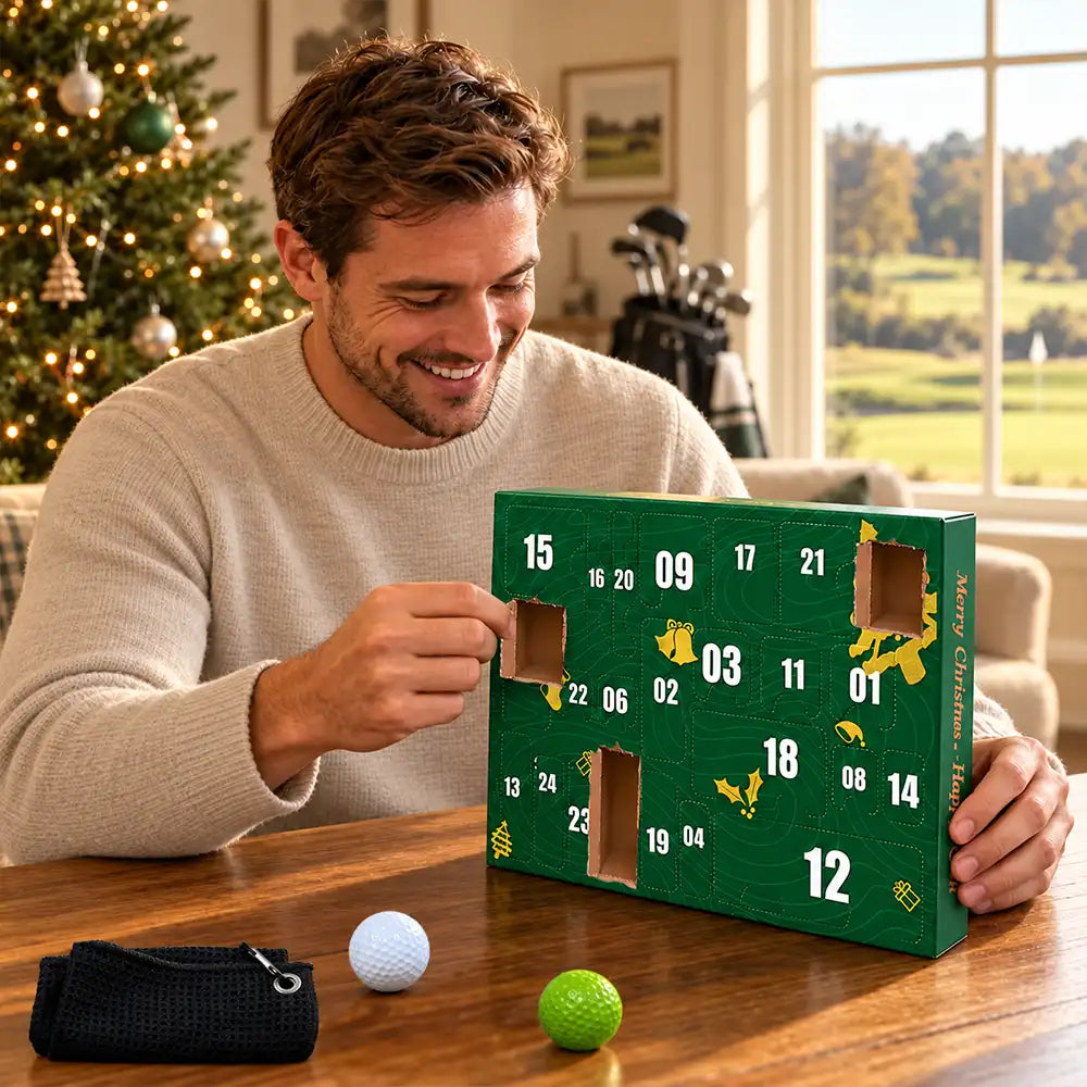 Christmas,Gift For Couples,Gift For Him,Gift For Husband,Golf,Happy,No Custom - Golf Gift For Husband And Son, Dad, Grandpa - Christmas Countdown Box Advent Calendar