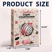 Adorable,Christmas,Custom Text,Gift For Kids - Custom Name Christmas 24 Days Of Volleyball Favorites - Personalized Court Countdown Advent Calendar