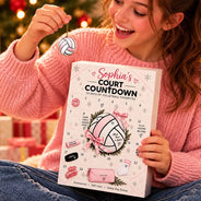 Adorable,Christmas,Custom Text,Gift For Kids - Custom Name Christmas 24 Days Of Volleyball Favorites - Personalized Court Countdown Advent Calendar