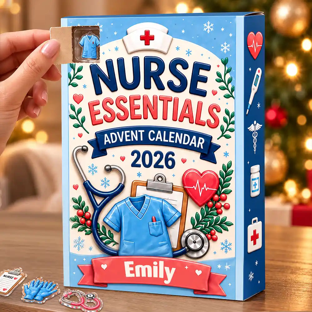 Custom Name Nurse Charm - Personalized Christmas Countdown Advent Calendar