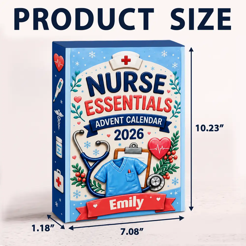 Adorable,Christmas,Custom Text,Nurse - Custom Name Nurse Charm - Personalized Christmas Countdown Advent Calendar
