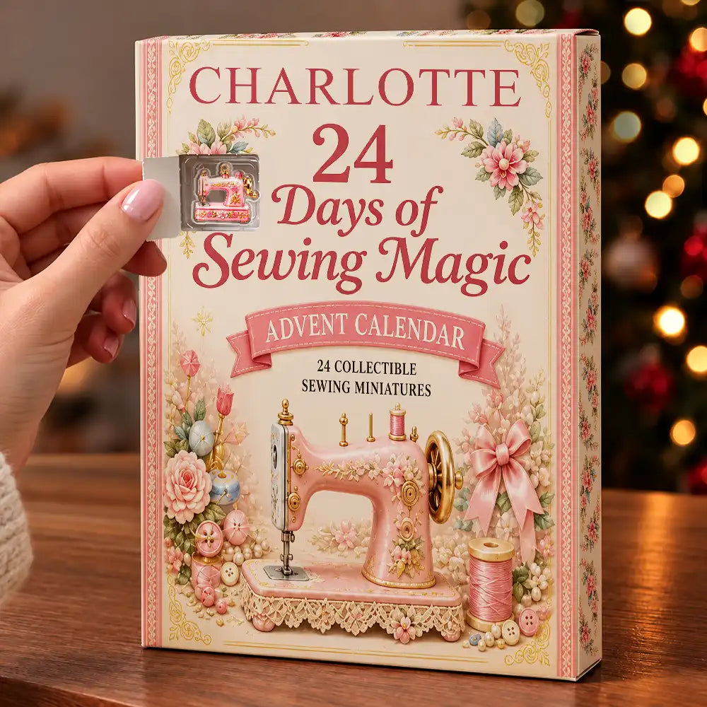 Adorable,Christmas,Custom Text,Gift For Mother,Gifts For Her,Sewing - Custom Name Sewing Magic - Personalized Christmas Countdown Advent Calendar