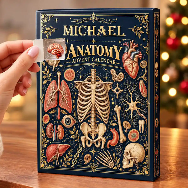 Christmas,Custom Text,Humorous,Nurse - Custom Name Anatomy Nurse Med Student - Personalized Christmas Countdown Advent Calendar