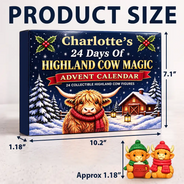 Adorable,Christmas,Custom Text,Gift For Kids - Custom Name Highland Cow Building Brick Blocks - Personalized Christmas Countdown Advent Calendar