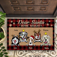 Dear Santa Define Naughty Christmas Dog - Christmas Gift For Dog Lovers - Personalized Custom Doormat