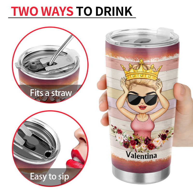 Queens Are Born In August - Gift For Women - Personalized Custom Tumbler