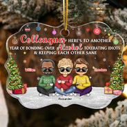 Best Friends Keeping Each Other Sane - Christmas Gift For BFF And Colleagues - Personalized Custom Medallion Acrylic Ornament