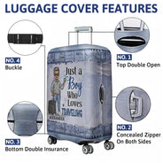 Just A Girl Boy Who Loves Traveling Adventure - Gift For Traveling Lovers - Personalized Custom Luggage Cover