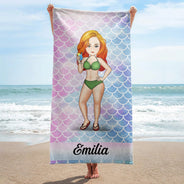 Traveling Beach Poolside Swimming Picnic Vacation - Birthday, Funny Gift For Her, Him, Besties, Family - Personalized Custom Beach Towel