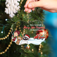 Have Yourself A Merry Little Christmas - Christmas Gift For Family, Parents - Personalized Medallion Acrylic Ornament