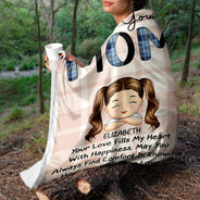 Your Love Fills Our Hearts - Loving Gifts For Grandma, Grandmother, Mom - Personalized Fleece Blanket