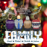 I Am Always With You Angle Wings - Christmas Memorial Gift For Family - Personalized Cutout Acrylic Ornament
