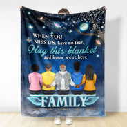 A Hug From Heaven When You Really Miss Me - Memorial, Christmas Gift For Family - Personalized Fleece Blanket