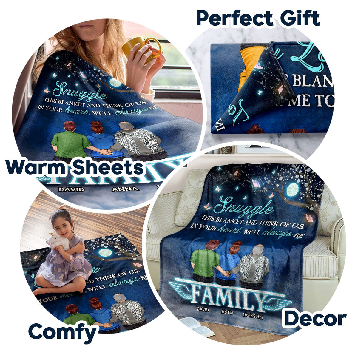 A Hug From Heaven When You Really Miss Me - Memorial, Christmas Gift For Family - Personalized Fleece Blanket