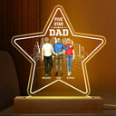 Five - Star Dad - Gift For Fathers - Personalized 3D Led Light Wooden Base