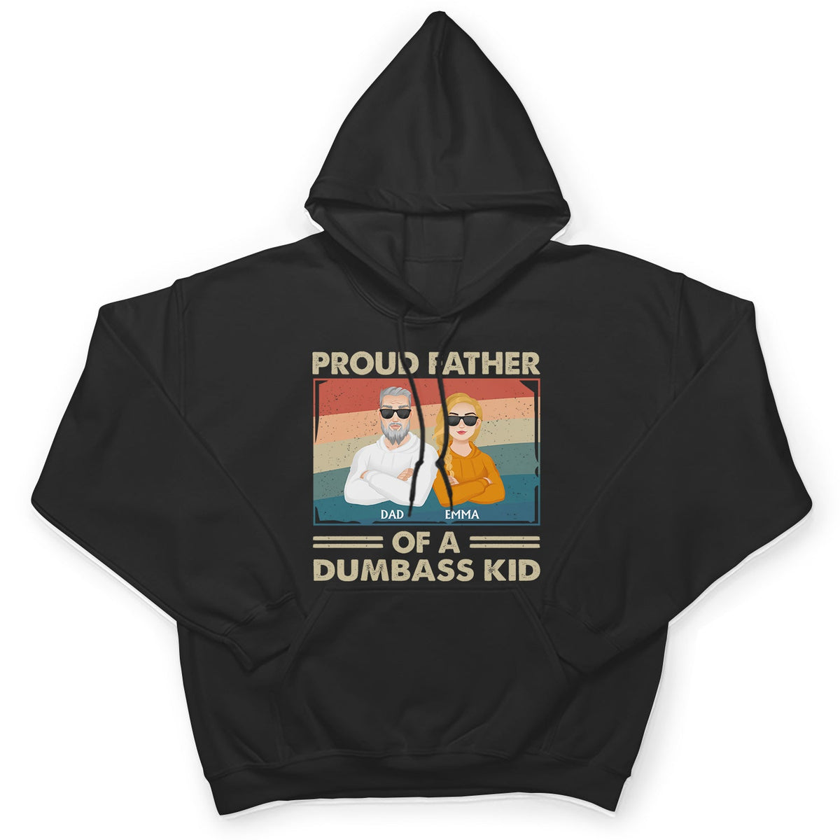 Proud Father Of A Few Flat Art Crossed Arms - Funny Gift For Dad, Father, Grandpa - Personalized T Shirt