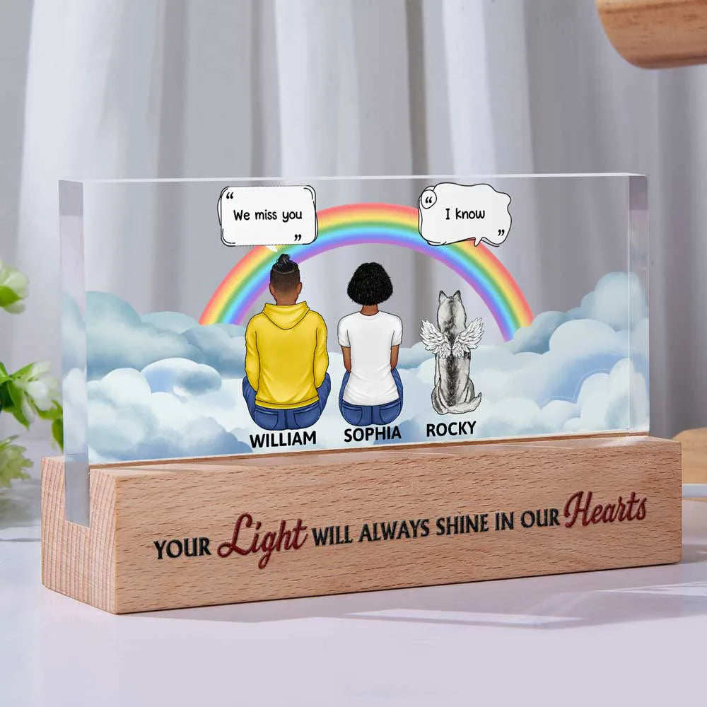 I Miss You I Know Pet Memorial - Personalized Rectangle LED Light