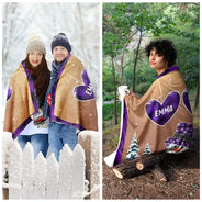 Gift For Grandma, Gift For Grandpa, Gift For Grandparents - Nana Papa Snowwoman Snowman Christmas Grandparents - Personalized Wearable Blanket
