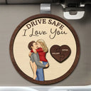 Gift For Couples, Gift For Husband, Gift For Wife, Gift For Boyfriend, Gift For Girlfriend  - Drive Safe I Love You Kissing Couples - Personalized Custom Shaped Car Visor Clip
