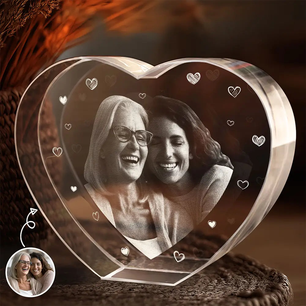 Custom Photo Mom You Are The Heart Of Our Family - Personalized Crystal Heart