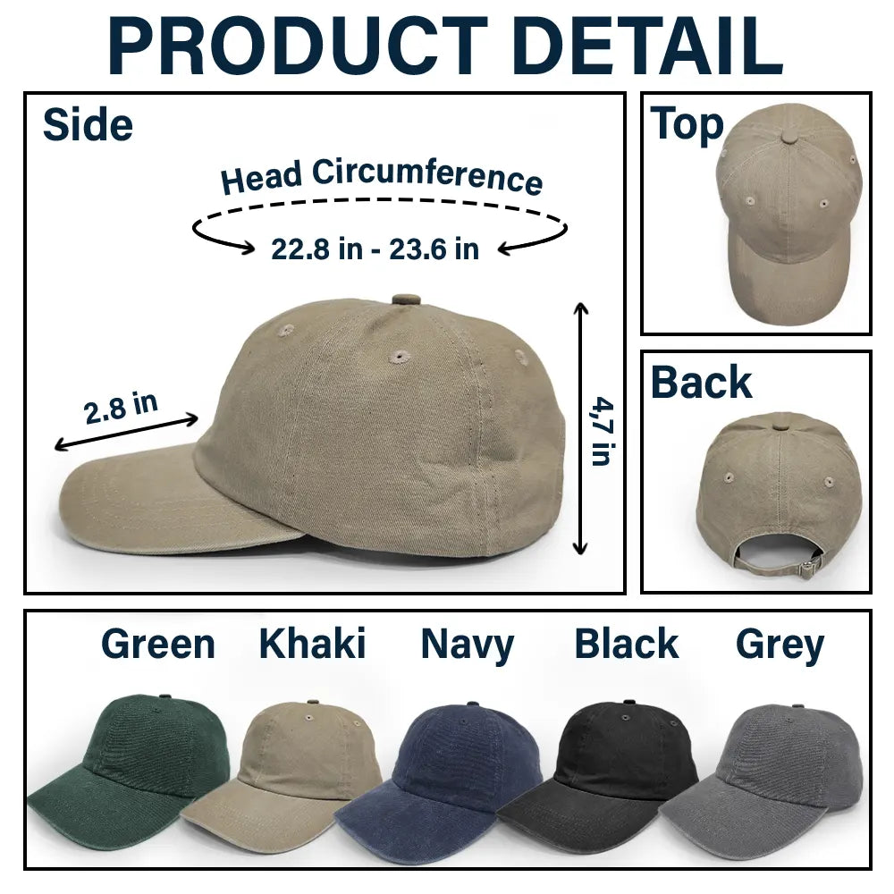 We Love You Dad - Personalized Vintage Washed Denim Cap