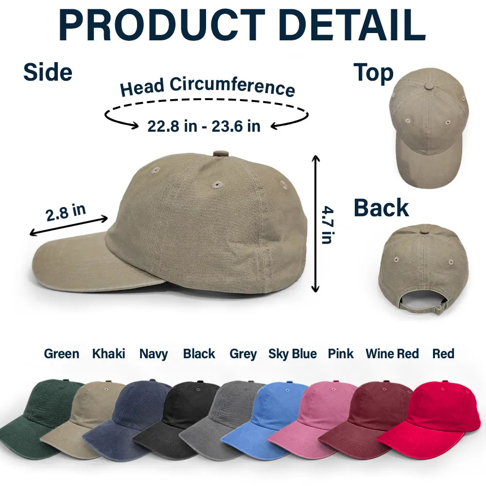 Camp Hair Don't Care Camping - Personalized Vintage Washed Denim Cap