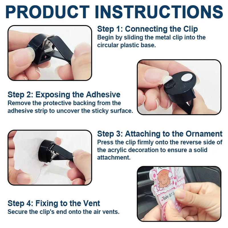 Gift For Father,Gift For Mother,Happy,Custom Photo - Custom Photo Drive Safe We Love You Family - Personalized Acrylic Car Vent Clip