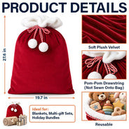 Christmas,Family,Happy,Icon - Family Christmas Gifts - Personalized Name & Character Santa Reindeer Penguin Gnome Velvet Favor Bag