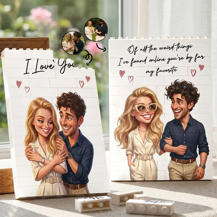 Custom Photo Caricature I'm Yours No Returns Or Refunds - Personalized Building Brick Blocks