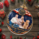 Independence Day, America 250th, Christmas, Proud, Custom Photo, Family, Remove BG Photo - Custom Photo Family Merry Christmas 250 Years Of Freedom - Personalized Custom Shaped Acrylic Ornament
