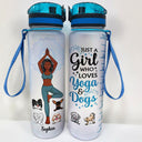 Easily Distracted By Yoga And Dogs - Gift For Yoga & Dog Lovers - Personalized Custom Water Tracker Bottle
