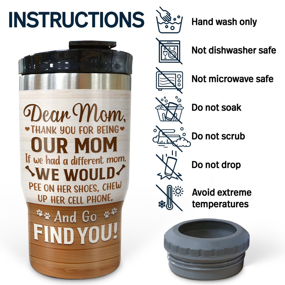 Thank You Best Dog Mom Ever - Mother Gift - Personalized Custom Triple 3 In 1 Can Cooler