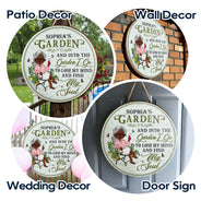 And Into The Garden I Go Gardening - Garden Sign - Personalized Custom Wood Circle Sign