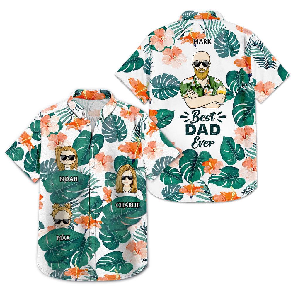 Best Dad, Papa, Uncle Ever Tropical Details - Birthday, Loving Gift For Father, Grandpa, Grandfather - Personalized Custom Hawaiian Shirt