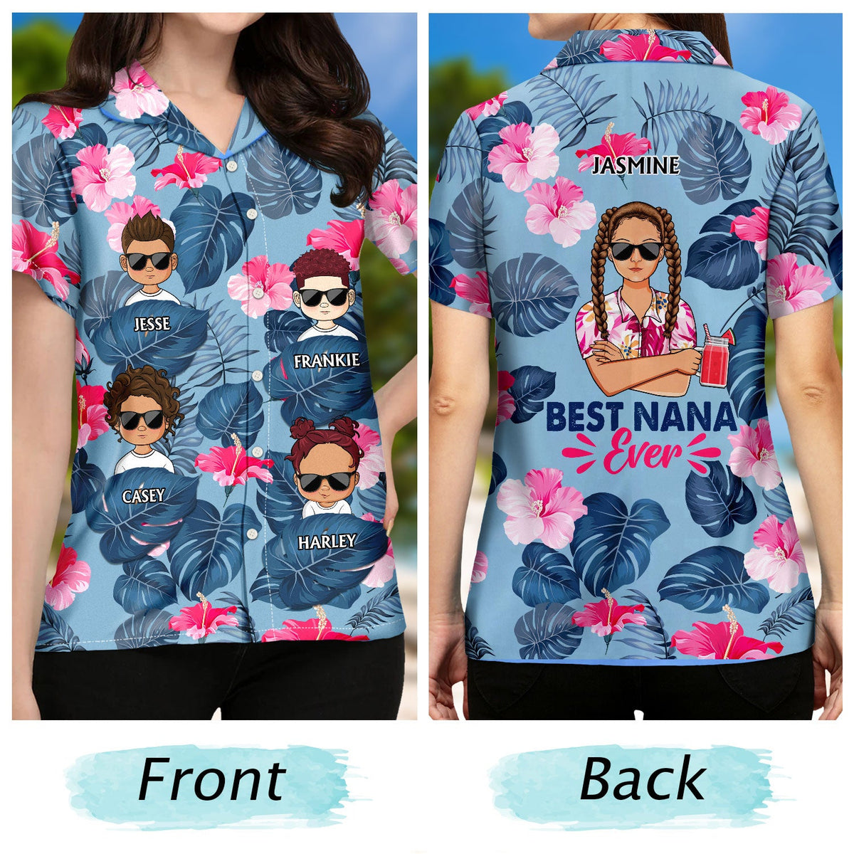 Best Mom, Nana, Auntie Ever - Birthday, Loving, Vacation Gift For Mother, Grandma, Grandmother - Personalized Custom Hawaiian Shirt